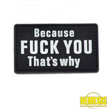 Pvc Patch Because Fuck You Thats Why Patch