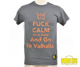 T-Shirt Fuck Calm Die In Battle And Go To Valhalla S Abbigliamento Personale