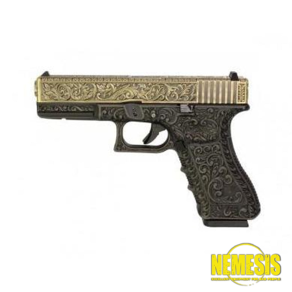 We19 Etched Metal Version Gbb Gold Pistola