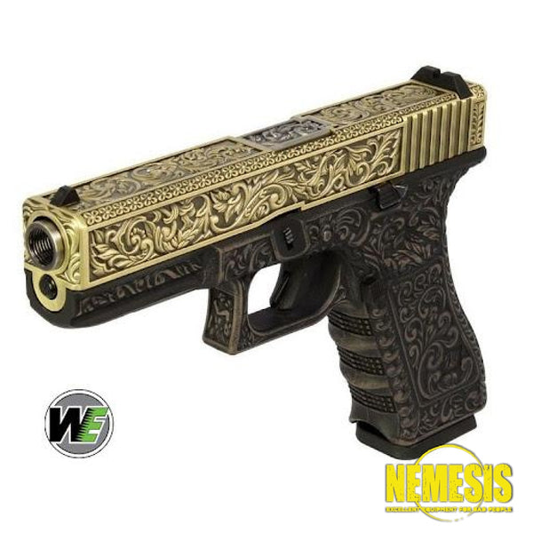 We19 Etched Metal Version Gbb Gold Pistola